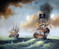 lucha pirata en acorazados marinos